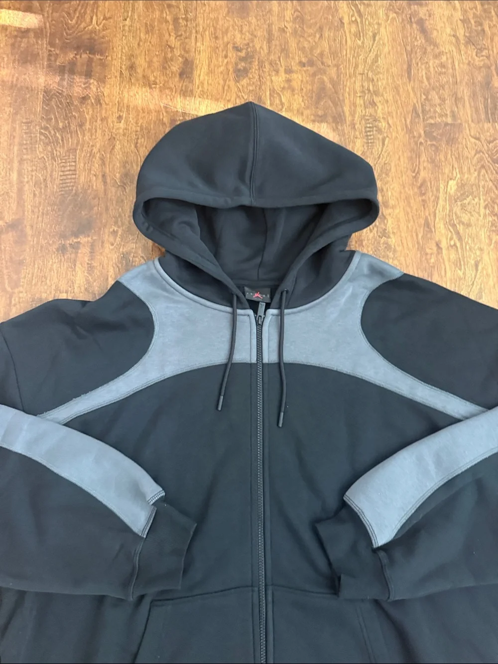Jordan Black and Gray Full-Zip Hoodie